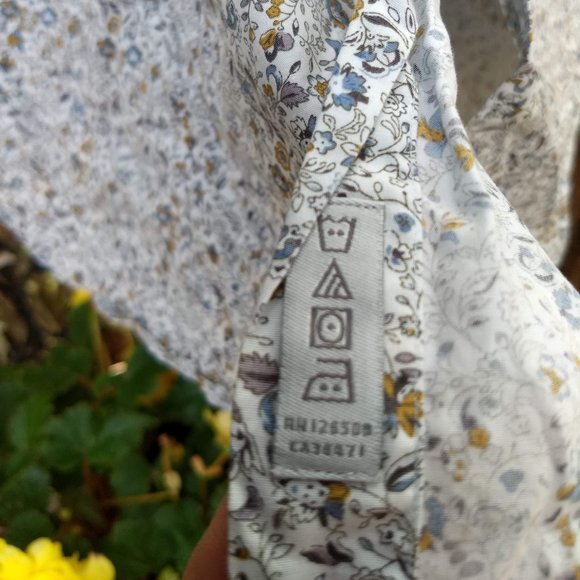 Thomas Dean white small floral patterned dress shirt - Picture 9 of 9